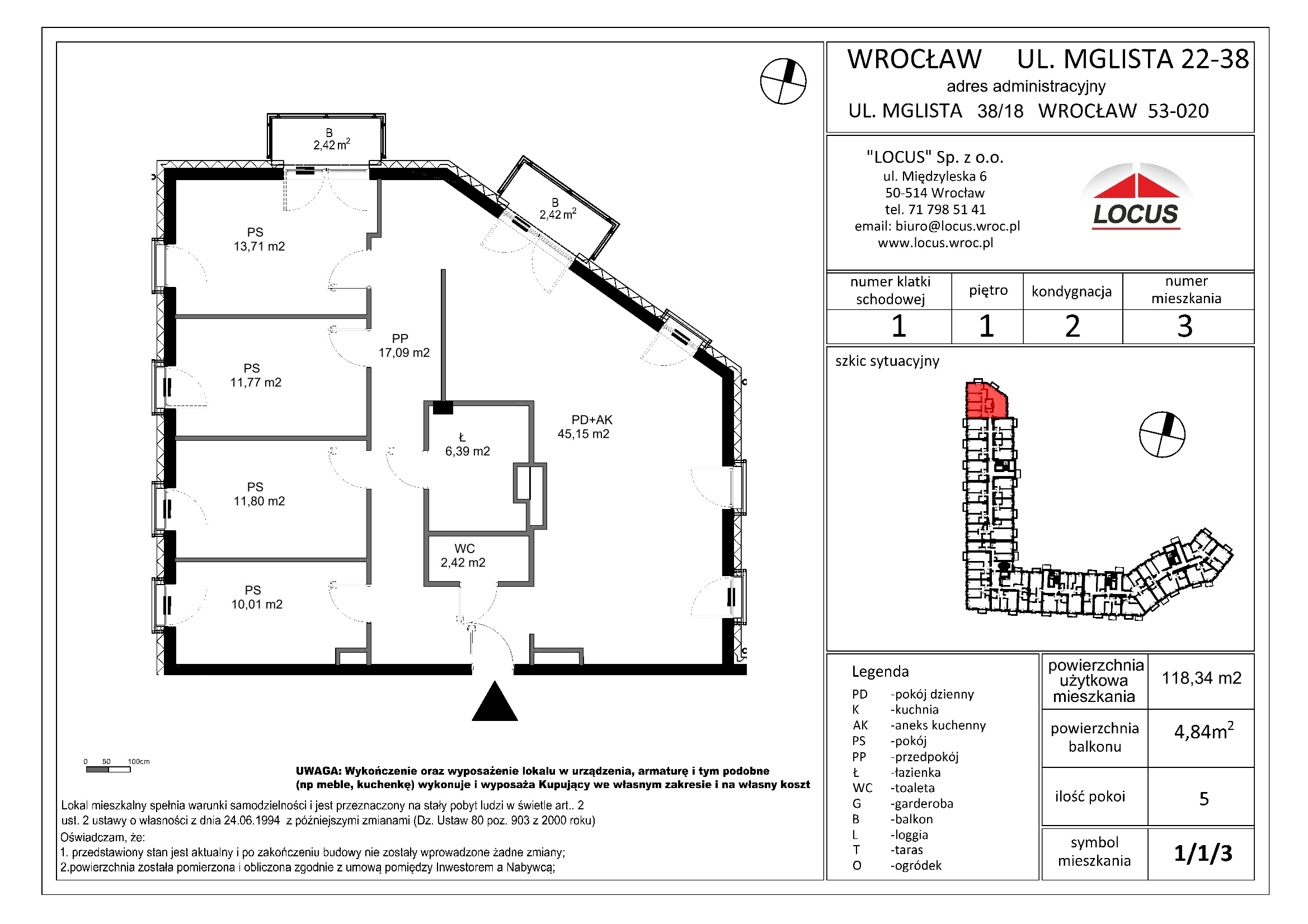 Ul. Mglista, Wrocław – Mieszkanie 1/1/3