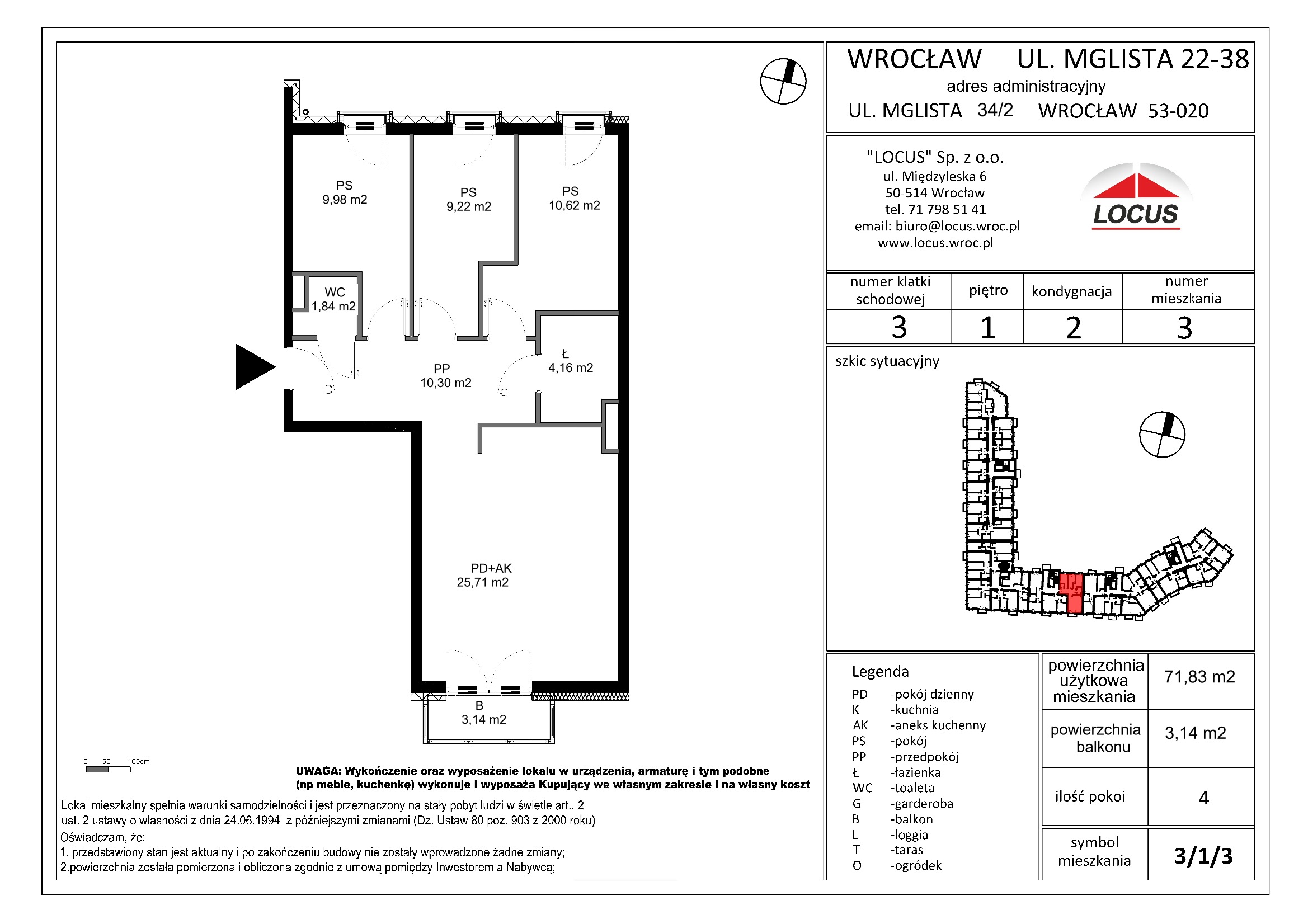 Ul. Mglista, Wrocław – Mieszkanie 3/1/3