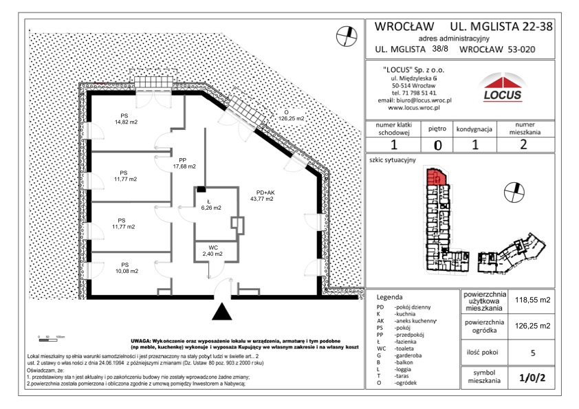 Ul. Mglista, Wrocław – Mieszkanie 1/0/2