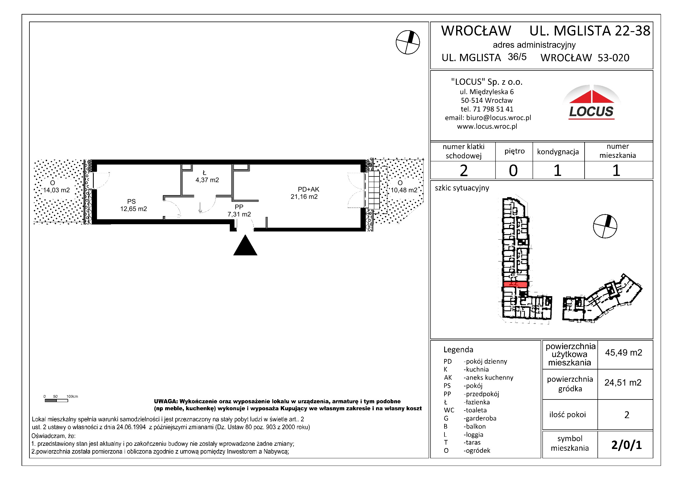 Ul. Mglista, Wrocław – Mieszkanie 2/0/1