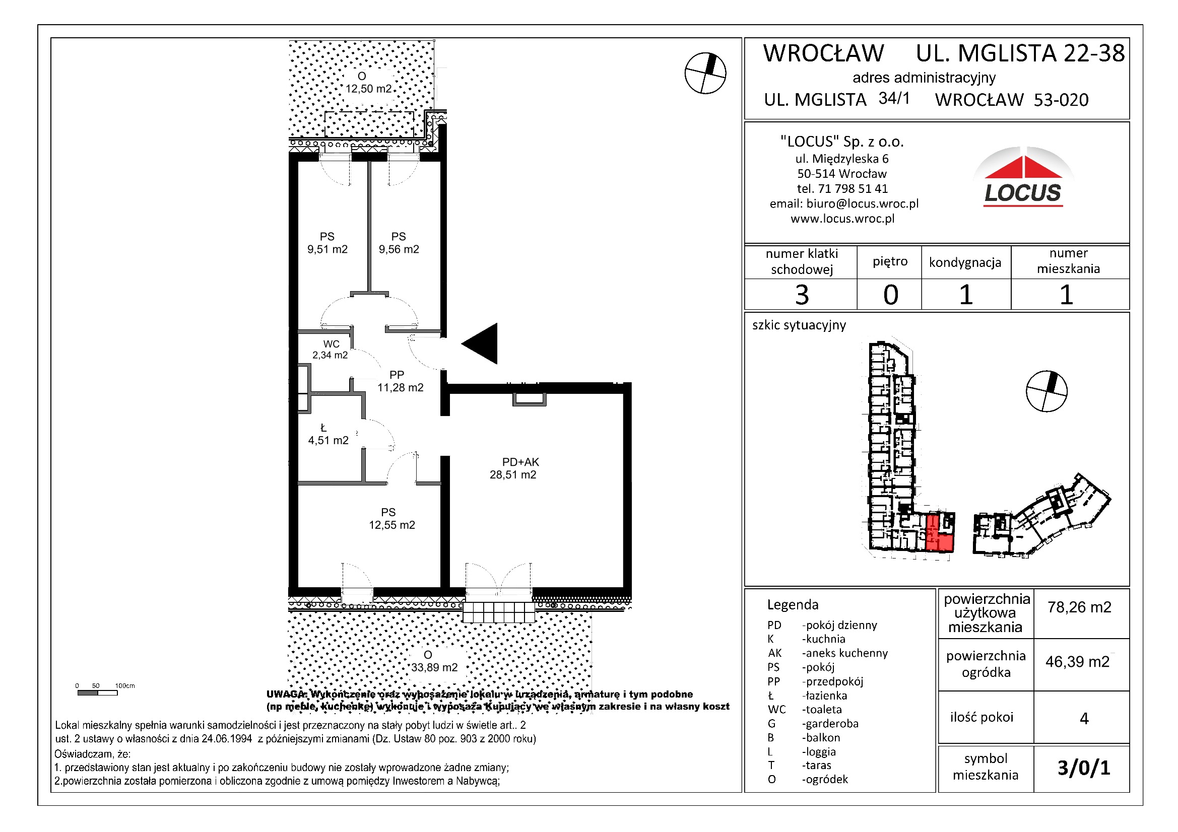 Ul. Mglista, Wrocław – Mieszkanie 3/0/1